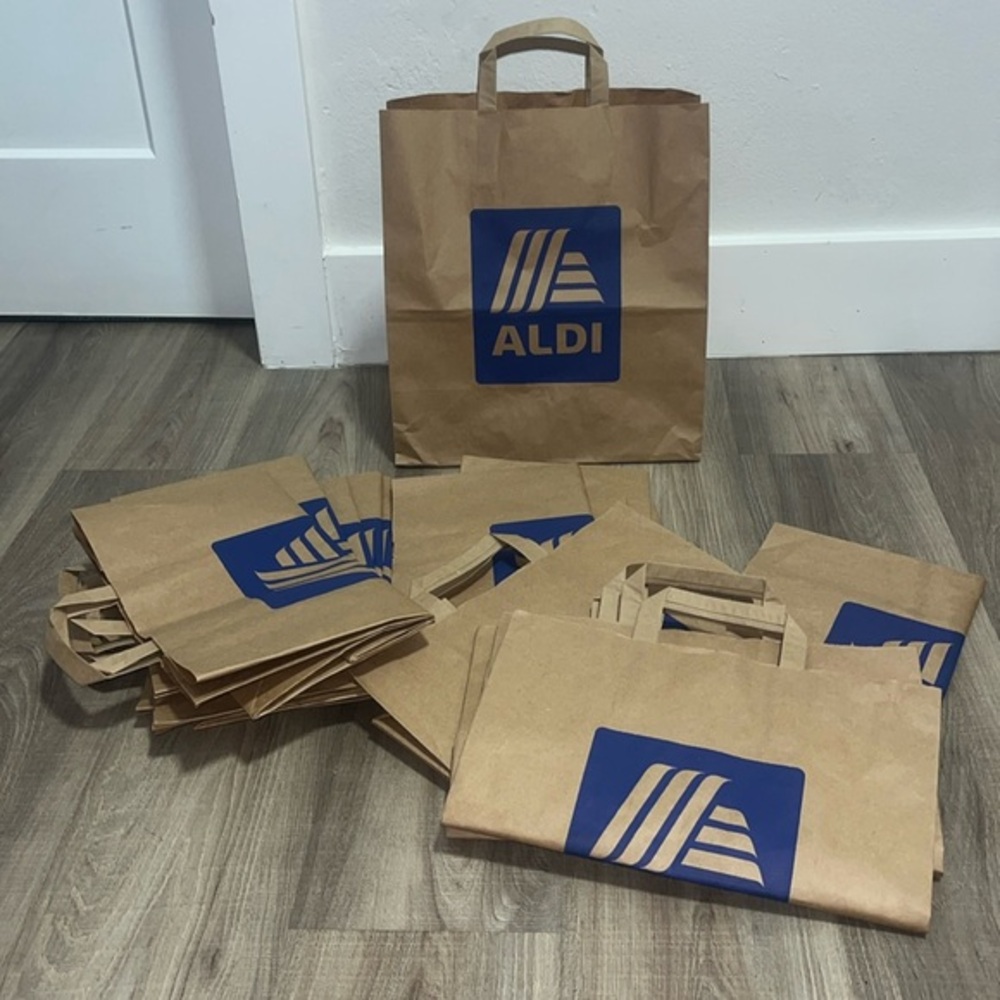 ALDI 15 Grocery Brown Paper Bags